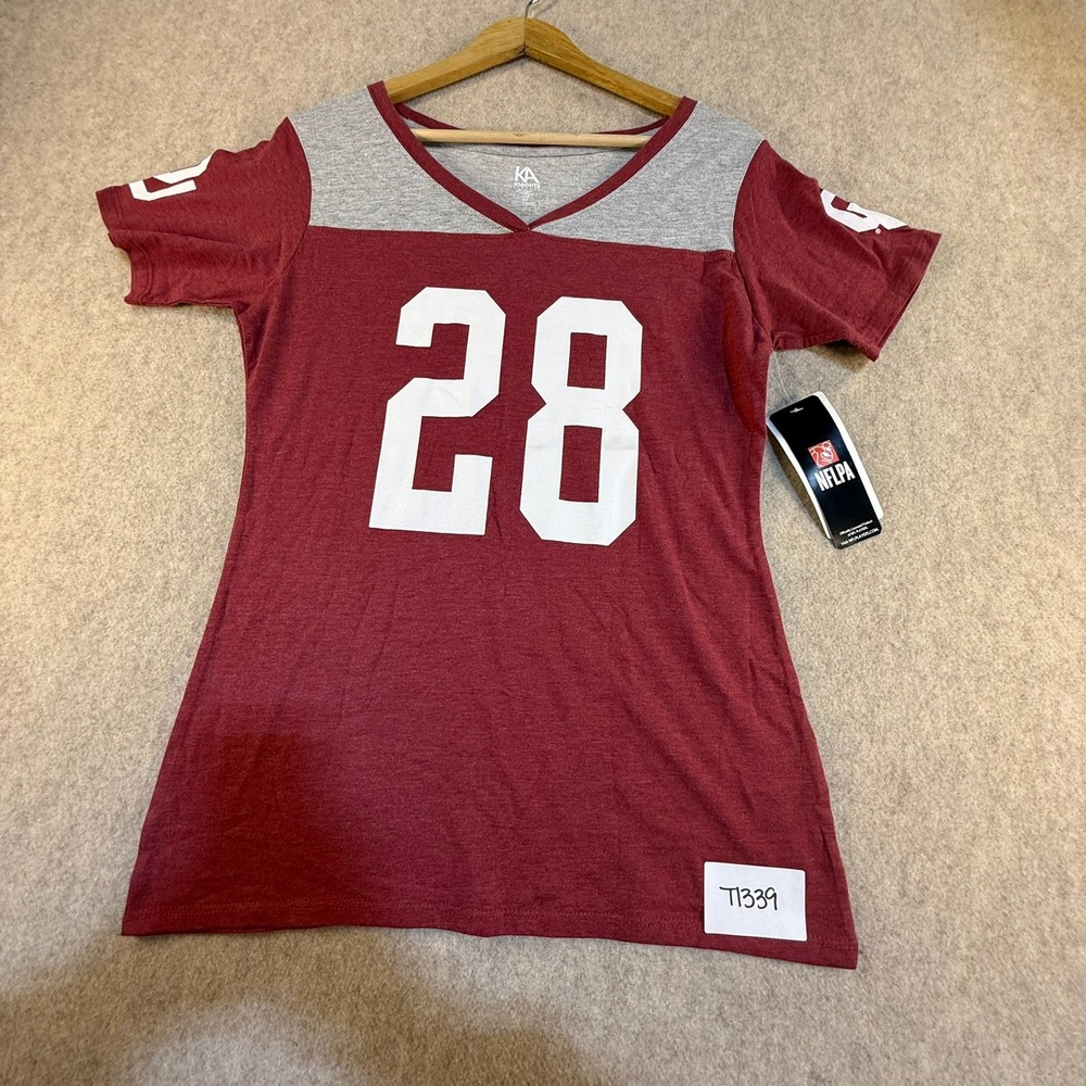 Knights Apparel Oklahoma Sooners Adrian Peterson 28 Womens V-Neck T-Shirt Red M